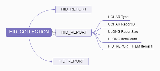 HID报告描述符解析过程中的数据结构关系
